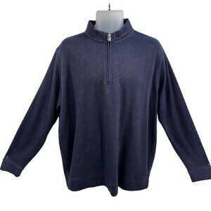 Peter Millar XL Mens Interlock Ottoman Quarter Zip Pullover banded cuffs and hem